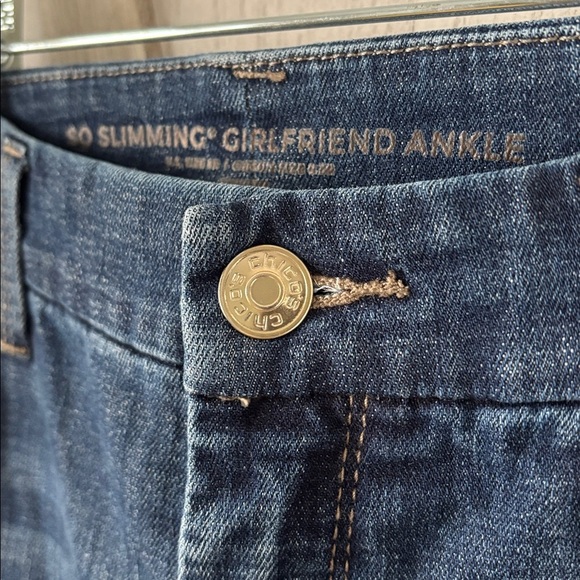 Chico’s Embellished Pearl Ankle Blue Jeans - Picture 3 of 10